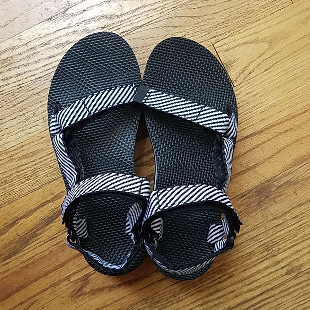 Teva flatform sandals in candy stripe